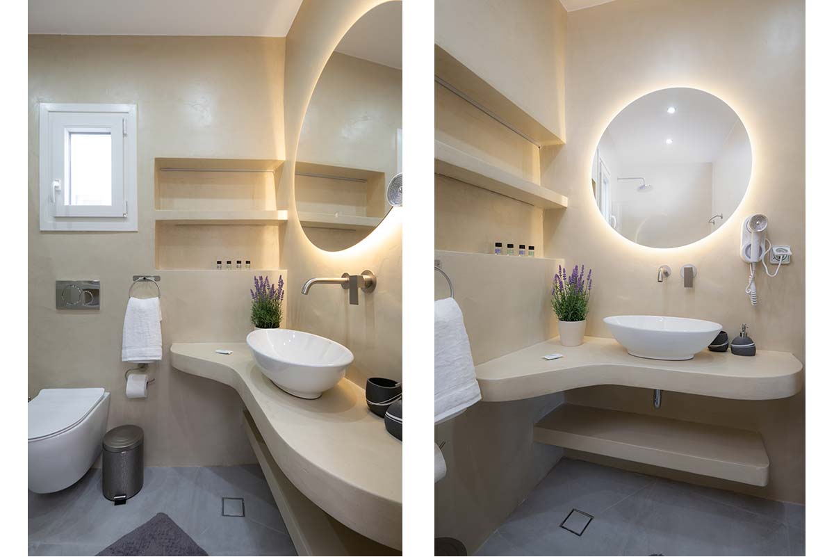 Salle de bains moderne avec douche maçonnée